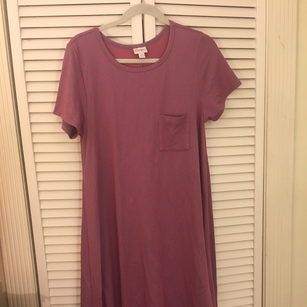 Lularoe Carly Pink and Blue Jacquard